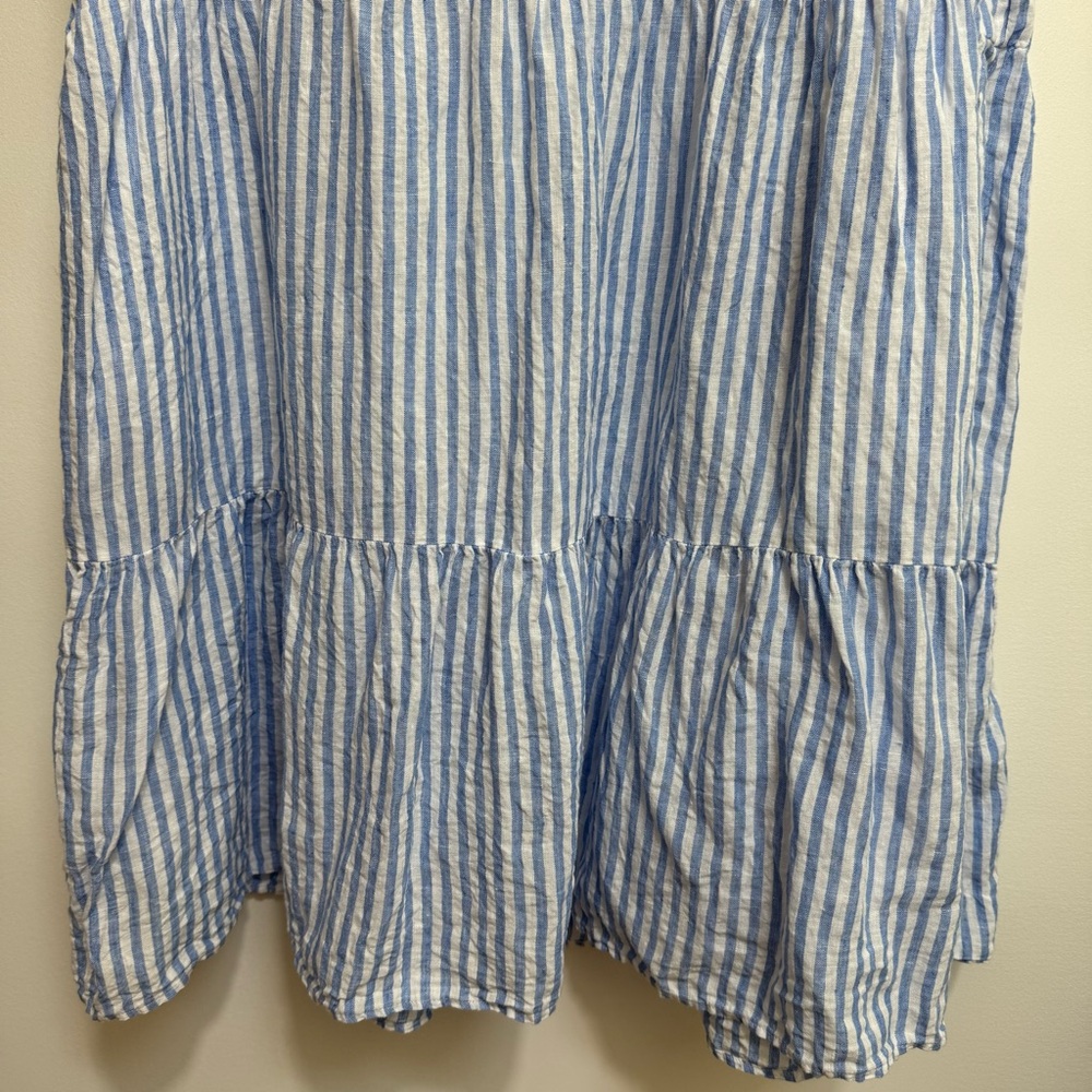 Talbots 100% Linen Striped Tiered Swing Dress XL - Picture 5 of 12